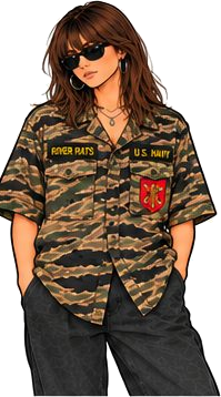 Colour avatar in camo River Rats shirt