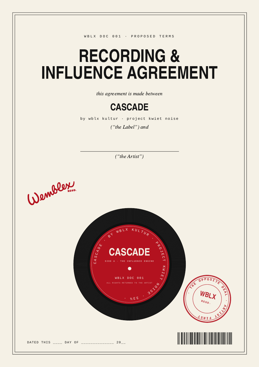 Recording & Influence Agreement — page 1 of 13